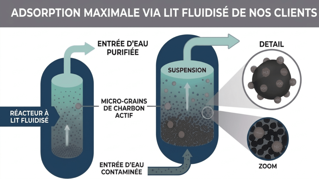 Équipement de dosage Sodimate pour réacteur à lit fluidisé des clients et traitement des PFAS.